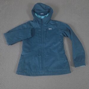 Under Armour Jacket Womens S Teal ColdGear Infrared Sienna 3-in-1 Hooded Coat
